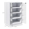4-Tier Media Cabinet, Media Stand with Adjustable Shelves, Tempered Glass Doors, and Cable Management - 3 of 4