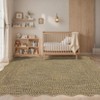 Modern Solid Scalloped Rugs for Living Room, Washable Non Slip Ultra Thin Soft Bedroom Rugs, Indoor Low Pile Large Carpet for Nursery Room - 4 of 4