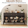 62'' Buffet Cabinet with Storage,Wooden Buffet Cabinet with 3 Drawers and 4 Fluted Glass Doors, Coffee Bar Cabinet Buffet Table - 4 of 4