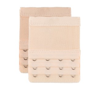INSPIRE CHIC Women's Elastic Bra Hook Strap Extensions 3 Rows 2 Pcs - 1 of 4