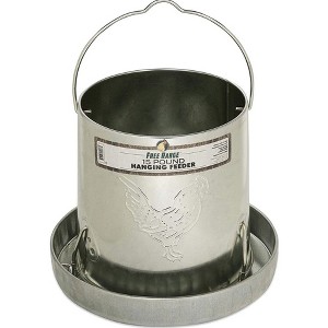 Harris Farms Galvanized Hanging Poultry Chicken Livestock Feeder, 15 lb Capacity, Gray Metal - 1 of 3