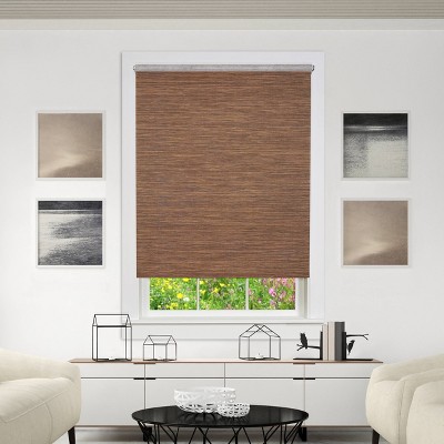 Cordless Free Privacy Light Filtering Jute Window Roller Shades - Achim