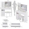 Makeup Vanity Table with Touch LED Sliding Mirror,Storage Drawers and Cushioned Stool for Bedroom–The Pop Home - 4 of 4