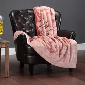 Chanasya Best Mom Ever Gift Throw Blanket with Reverse Faux Shearling - 1 of 4