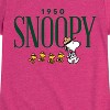 Girls' - Peanuts - 1950's Camper Snoopy Fitted Short Sleeve Graphic T-Shirt - 2 of 4