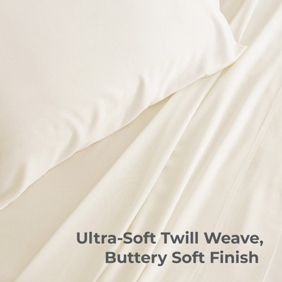 Ivory Twin Organic Cotton Bamboo Sheet Set