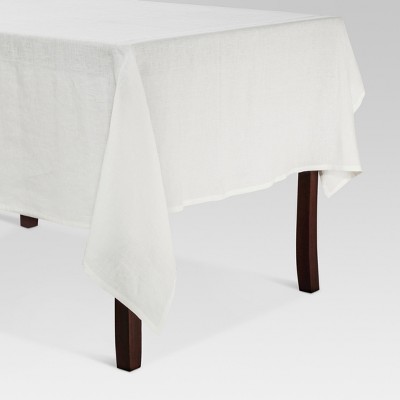 white linen tablecloth