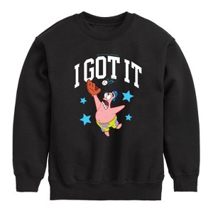 Boys' - SpongeBob SquarePants - Ready For Baseball Graphic Long Sleeve Fleece Sweatshirt - 1 of 4