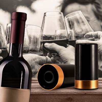 Black and Gold Automatic Vacuum Wine Saver with LED Display