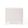 Shift Channel Tufted Performance Velvet Armchair White - Modway - 3 of 4