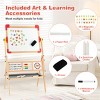 KTMBDW Kids Wooden Easel with Paper Roll - Adjustable Double Sided Drawing Board Whiteboard & Chalkboard Dry Easel Board, for 3~12 Years Kids - 3 of 4