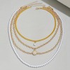 HTUTWOO Multi-Layered Necklace for Women, Pearl Necklace, Diamond Disc Thick Chain, Pearl Pendant Necklace, Stylish Jewelry Gifts - 4 of 4