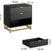 Homhougo 3 Drawer Dresser, Wood Chest Drawers with Storage for Closet, Bedroom, Drawers Dresser Modern Bedside Nightstand with Gold Handles, Grey - 2 of 4