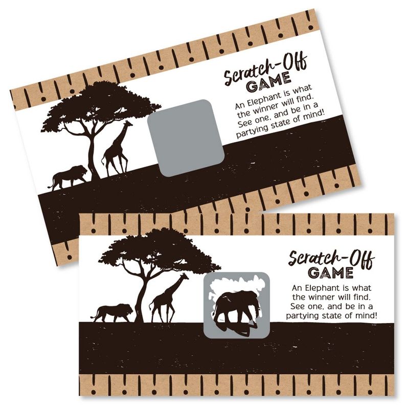 Big Dot of Happiness Wild Safari - African Jungle Adventure Birthday Party or Baby Shower Game Scratch Off Cards - 22 Count, 1 of 7