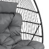 Sunnydaze Outdoor Andrei Hanging Double Egg Chair with Cushion and Headrests - Dark Gray - 2 of 4