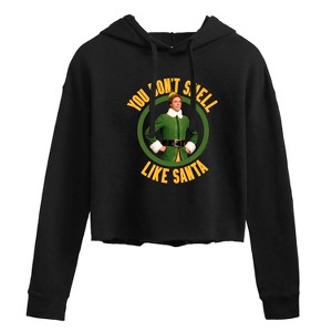 Women's - ELF - Christmas You Don't Smell Like Santa Cropped Graphic Hoodie - 1 of 3