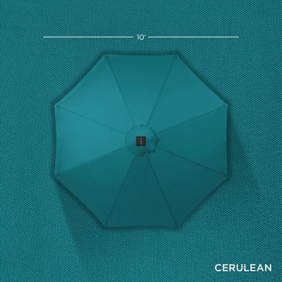 Cerulean 10ft Solar LED Lighted Patio Umbrella with Tilt Adjustment