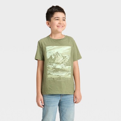Boys' Short Sleeve Big Sky Graphic T-Shirt - Cat & Jack™ Olive Green