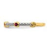 Black Bow Jewelry 2mm 14k Yellow Gold Created Ruby & .08 Ctw Diamond Stackable Band - 3 of 4