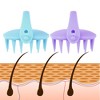 Unique Bargains Portable Plastic Shampoo Massage Hair Brush with Handle 2 Pcs - 2 of 4