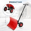 TackView Snow Shovel with Wheels, Snow Pusher Shovel with Snow Removal Adjustable Angle & Height Handle, for Driveway, Pavement - 2 of 4