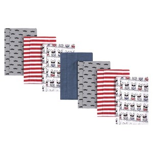 Hudson Baby Infant Boy Cotton Flannel Burp Cloths 7pk, French Dog, One Size - 1 of 3