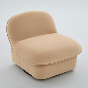 Gulches 360  Swivel Accent Chair (Pink), Velvet Fabric Upholstery with Metal Base for Living Room Bedroom Office - 1 of 4