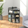 VECELO 3-Tier Corner Cabinet Cube Bookshelf, Wooden 8 Cubby Bookshelf for Small Space, Black/Brown/White/Gray - 2 of 4