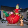 Grinch Christmas Airblown Inflatable and Max in Sleigh Colossal Scene Dr. Seuss , 12 ft Tall - 2 of 4