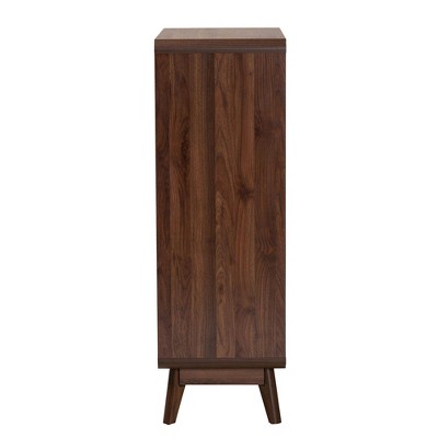 Walnut Brown Mid-Century Modern 5-Drawer Storage Chest