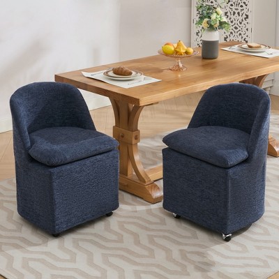 Swivel Accent Chair Set of 2, 360°Round Barrel Armchair, Upholstered Comfy Dining Chair, Lounge Chair for Living Room Bedroom Home and Office