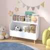 KWPZQEB Wooden Kids Bookshelf 2-Tier, Montessori Bookshelf with Legs, Scalloped Book Shelf for Bedroom Playroom Living Room, White - 3 of 4
