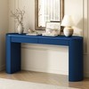 Entryway Table with Dual Drawers, Arched Pine Legs, Stripe Design, Adjustable Feet, Sofa Console Table for Living Room, Hallway, Foyer, Kitchen - 2 of 4