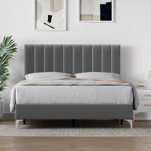 Bed Frame with 4 Storage Drawers and Headboard, Platform Bed Frame with Steel Slat Support - 1 of 4
