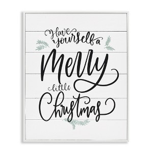 Stupell Industries Merry Little Christmas Planked Phrase, 11" x 14" - 1 of 4