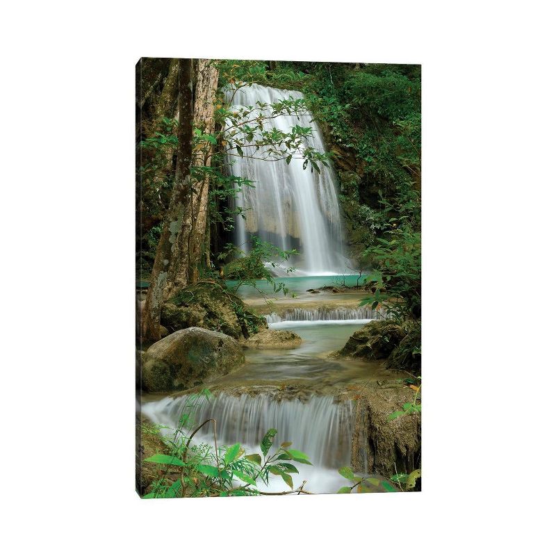 Seven Step Waterfall in Monsoon Forest Erawan National Park Thailand by Thomas Marent Unframed Wall Canvas - iCanvas, 1 of 6