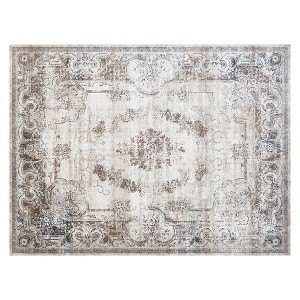 Aghana Digitals Brown Boho Faux Cashmere Area Rug - 6x9 Machine Washable Carpet with Grippers for - 1 of 4