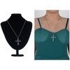 Alilang Vintage-Inspired Gothic Cross Pendant Necklace with Black Crystal Accents - 4 of 4