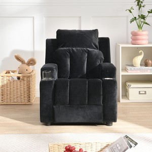 Recliner Chairs, Comfy Toddler Recliner with Cup Holder and Footrest, 150Lbs Capacity, Push Back Recliner Sofa for Playroom - 1 of 4
