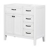 ORRD 36" Bathroom Vanity Base Only, White Cabinet with Drawers, Solid Wood Frame & MDF Storage Unit - 2 of 4