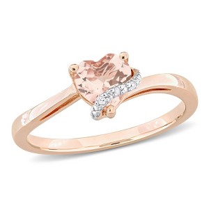 EVERLY JEWELRY  |   Rose Plated Sterling Silver 0.009 CT Diamond TW And 5/8 CT TGW  Fashion Ring - 1 of 4