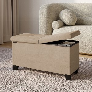 StorageBud Storage Ottoman for Bedroom End of Bed, Fabric Storage Bench, Large Storage Ottoman Bench, Entryway Bench with Storage - 1 of 4
