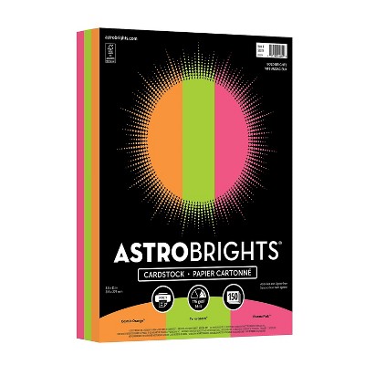Astrobrights Bold Brights 65 lb. Cardstock Paper 8.5" x 11" Assorted Colors 150 Sheets/Pack (91074)