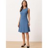 INSPIRE CHIC Women's Work Round Neck Sleeveless Fit and Flare Dresses - 3 of 4