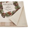 Saro Lifestyle Merry Christmas and Happy New Year Runner, Natural, 13" x 72" - 2 of 3