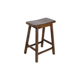 Set of 2 Gaucho Counter Height Stool Walnut Brown - Acme, Brown Brown