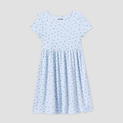light blue short sleeve dress