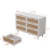 NicBex 43.31" Rattan Dresser with Drawers, 6-Drawer Dresser for Bedroom in Wood Tone, Modern Storage Cabinet for Bedroom & Closet - 4 of 4