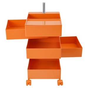 YIYIBYUS 360° Rotating Sofa Side Cabinet Storage Cabinet Bedside Table, Orange Storage Rack - 1 of 4