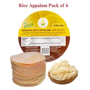 Shastha Traditional Rice Appalam / Appalam - Pack of 6 , Each Pkt 300g - 1 of 4